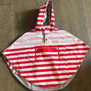Hunter Red and White striped rain Poncho